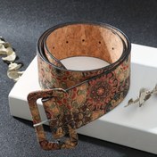 Resim Orta Doğu Kadın Etnik Tarzı Taklit Ahşap Desenli Kemer ve Çiçek Totemi Etnik Kemer 