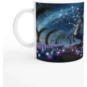 Resim Yay Burcu Baskılı Kahve Kupası - Ay Işığında Zodyak Bahçesi Vs3 