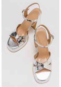 Resim Luvishoes Luvi Shoes Henry Gümüş Kadın Platform Topuklu Ayakkabı Gümüş 