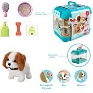 Resim Vardem JND-6806 Sesli Hareketli Köpek Ve Işıklı Şeffaf Kafes Set Benekli Oyuncak 