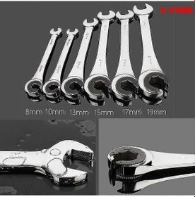 Resim Adet Boru Cırcırlı Anahtar 8-19mm Boru Cırcırlı Kombine Anahtarlar Çift Uçlu Kate Yağ Anahtarları Dişliler 10mm 1 