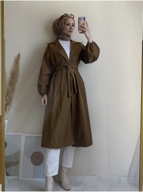 Resim Esre Store Tesettür Trençkot Kahverengi? 