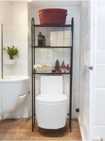 Resim Bye Concept More Metal Ayaklı 3 Raflı Banyo Rafı Klozet Üstü Dekoratif Raf Askılık Organizer 