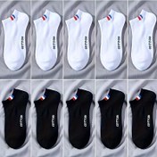 Resim 10 Çift Erkek Atletik Crew Çoraplar - Nefes Alabilen Nem Emici Polyester-Spandex Karışımı, Harf Tasarımlı Esnek Kabartmalı Manşet, Siyah & Beyaz Renk Seçenekleri, Spor ve Günlük Kullanım için Makinede Yıkanabilir 