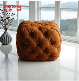 Resim Smarto Relax Puf Zinal Ayaksız Kapitoneli Kare 45x45 Cm Turuncu Turuncu 