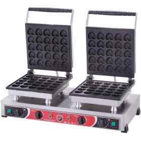 Resim Silver Elektrikli Çiftli Kalpli Bubble Waffle Makinesi 