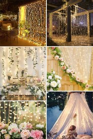 Resim HALL BREATHE 12 Saçaklı 300 Ledli Animasyonlu Perde 3x3 Metre, Fişli, Eklenebilir, 8 Fonksiyon 