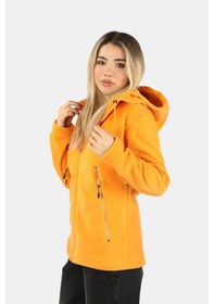 Resim Kadın Kapüşonlu Sarı Sweatshirt Sarı 