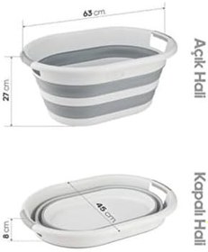 Resim Hobby Life Ahir Ticaret Katlanır Çamaşır Sepeti 38 Lt., Gri 