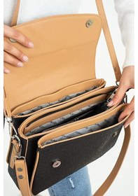Resim Just Polo Kadın Günlük Kullanıma Uygun Büyük Boy Şık El & Omuz Çantası Shoulder Bag Siyah Taba 