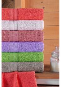 Resim Renato 40x70 Cm 6'lı El Ve Yüz Havlu Seti Pamuklu Çok Renkli 