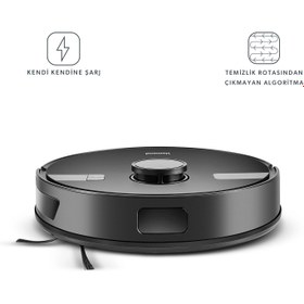 Resim Homend Alex Laser 1291H Moplu ve Haritalamalı Akıllı Robot Süpürge Siyah 