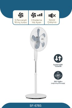 SÜPÜRGE ATÖLYESİ Sinbo SF-6785 Vantilatör Ayak Standı (BEYAZ)