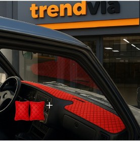 Resim Tofaş Şahin Doğan Kartal Yüksek Ön Göğüs Kırmızı-siyah Torpido Kılıfı / Kırmızı-siyah Boyun Yastığı 