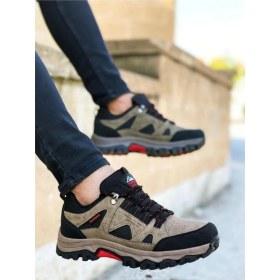 Resim E Sport Erkek Ortopedik Outdoor Tracking Ayakkabı, Siyah Gümüş - Su Geçirmez, Hafif, Esnek ve Kaymaz Tabanlı 