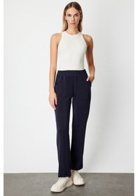 Resim On Kadın Cebi Düğme Detaylı Eşofman Altı 66107 Lacivert Lacivert 