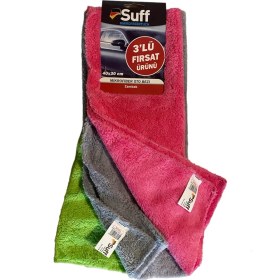 Resim Suff 3'lü Fırsat Mikrofiber Kurulama Bezi (Orkide) 40X30 cm 