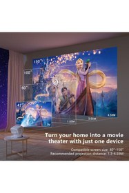 Resim newdaki 4K Destekli Otomatik Odaklan Dahili Hoparlör Projeksiyon Cihazı WİFİ 150 İnç Android11 UHD Projektör 