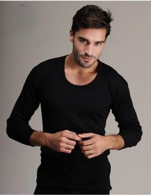 Resim Hasyün Erkek Siyah %61 Yün Uzun Kol Fanila Atlet İçlik 4002 - 2 Adet Siyah 