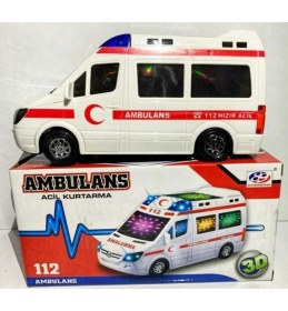 Resim Kardelen Pilli Ambulans Büyük Boy Sesli Işıklı Ambulans 