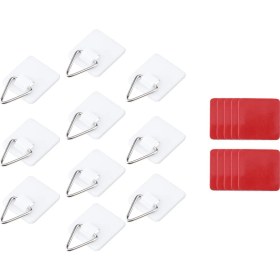 Resim CHASOE 10X Görünmez Yapışkan Plaka Askı Duvar Için Dikey Plaka Tutucular Set (Yurt Dışından) 
