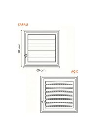 Resim Menfez 60x60 Cm - Banyo, Tuvalet, Wc Havalandırma Menfezi - Plastik - Beyaz - Ölçü Seçenekli Çok Renkli 