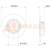 Resim Braxıs-ae0803 - Fren Dıskı On J9 Duz 280mm 