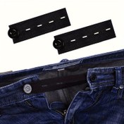 Resim Kot Pantolonlar için 2 Adet Esnek Bel Genişleticiler - Erkekler & Kadınlar için Ayarlanabilir Bel Bandı Genişletici, Dayanıklı Reçine Siyah DIY Giysi Aksesuarları 
