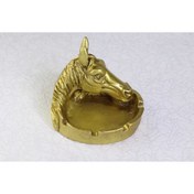 Resim CM Dekor At Kafası Figürlü Kül Tablası Küllük Altın Gold Renk 