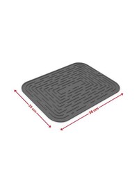 Resim Bulaşık Kurutma Matı, Bulaşıklık - Su Toplamaz Silikon Bulaşık Altlığı Orta Boy 36x25 Cm Antrasit 