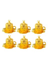 Resim Lalezar 6 Kişilik 24 Parça Altın Renkli Türk Kahvesi Fincan Seti 