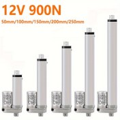 Resim DC 12V Lineer Aktüatör 900N 50mm 100mm 150mm 200mm 250mm 300mm Stroke Lineer Sürücü Elektrik Motoru Lineer Motor Kontrol Cihazı 10mm/s Hız 