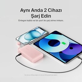 Resim Belkin BoostCharge Power Bank, Entegre Kablolu Taşınabilir Şarj Cihazı 10K PD 20W - USB-C Güç Dağıtımı, iPhone Power Bank iPhone 17 Serisi, iPad Pro, Galaxy S25 ve Daha Fazlası için Hızlı Şarj 