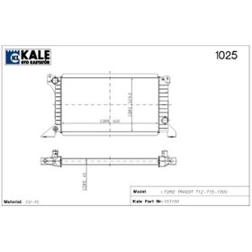 Resim KALE Bakır Radyatör Transit T12 T15 T19 2.0/25d 2 Sıra 92vt8005aa 103100 