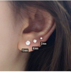 Resim Heppii Cerrahi Çelik Tektaş Küpe Seti 3 Parça Silver Renk 