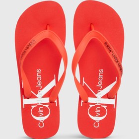 Resim Calvin Klein Beyaz - Turuncu Erkek Plaj Terliği BEACH SANDAL 