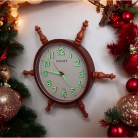 Resim Fosforlu 3d Kabartma Rakam Eskitme Gemici Deniz Dümen Duvar Saati Eskitme 