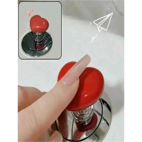 Resim Mena Rise 2 Adet Takma Tırnaklı Kadınlar Için Klozet Basma Buton Düğmesi Kalp Klozet Kapağı Sifon Kulpu 