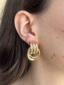 Resim Gold Sarmal Küpe 