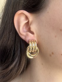 Resim Gold Sarmal Küpe 