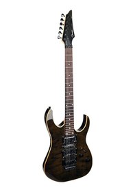 Resim Guson Modern Superstrat Hsh Fr Tremolo Elektro Gitar Quilted Siyah 