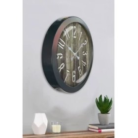 Resim Bahat Salon Ofis Duvar Saati Gri Metal Çerçeve 36 cm 