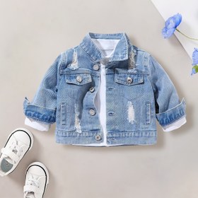 Resim Erkekler için Rahat Uzun Kollu Alfabesi Desenli Polyester Ceket, Düğme Detaylı, Bahar/Sonbahar için 