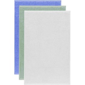 Resim 3 Lü Düz Renk El Yüz Havlu Seti %100 Pamuklu 50x90 Cm Mavi-yeşil-beyaz Çok Renkli 