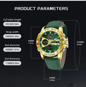 Resim Oldfriend Lıge Erkek Spor Saati Çift Ekran Takvim Kronometre Kahverengi Siyah Diğer 