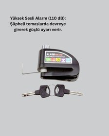 Resim Drnds Taşınabilir Alarm Disk Kilidi Motosiklet Scooter Bisiklet Güvenlik 
