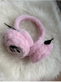 Resim Blotch Soğuktan Koruyan Kışlık Kulaküstü Kuromi Figürlü Pofuduk Pembe Renk Sevimli Pelüş Kız Çocuk Kulaklık 