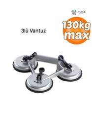 Resim TUMX Alüminyum Gövde Üçlü Cam Vantuzu (130 kg) 
