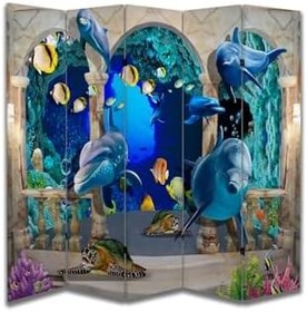 Resim Deniz Temalı Özel Tasarım Paravan Room Divider PRV1254, 180 x 180 