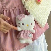 Resim Sevimli bir kız peluş melek merhaba kedi kanatlı etek çanta kolye anahtarlık - veya evcil kedi peluş oyuncak köpek bebek - okul çantası hediye kolyesi için kız arkadaş ve kız arkadaşı 